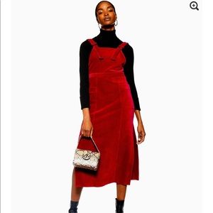 Topshop Corduroy Pinafore Dress Overalls